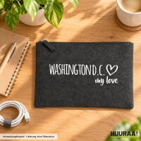 Kulturbeutel Washington D.C. my love 1 Liter Charcoal