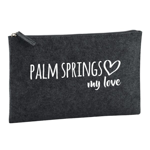 Kulturbeutel Palm Springs my love 1 Liter Charcoal