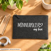 Kulturbeutel Minneapolis my love 1 Liter Charcoal