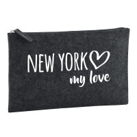 Kulturbeutel New York my love 1 Liter Charcoal