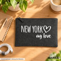 Kulturbeutel New York my love 1 Liter Charcoal
