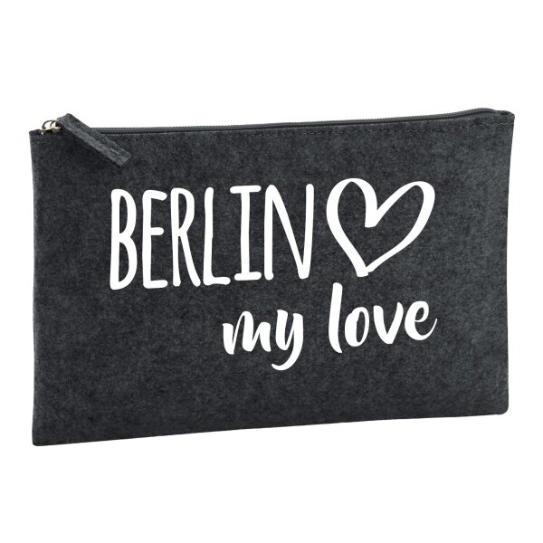 Kulturbeutel Berlin my love 1 Liter Charcoal