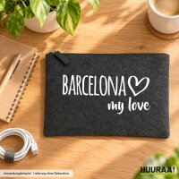 Kulturbeutel Barcelona my love 1 Liter Charcoal