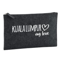 Kulturbeutel Kuala Lumpur my love 1 Liter Charcoal