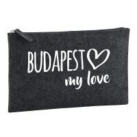 Kulturbeutel Budapest my love 1 Liter Charcoal