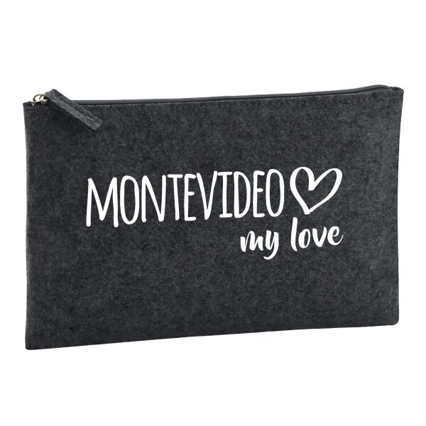 Kulturbeutel Montevideo my love 1 Liter Charcoal