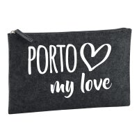 Kulturbeutel Porto my love 1 Liter Charcoal