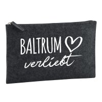 Kulturbeutel Baltrum verliebt 1 Liter Charcoal