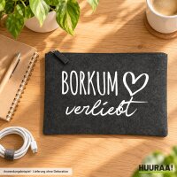 Kulturbeutel Borkum verliebt 1 Liter Charcoal