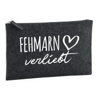 Kulturbeutel Fehmarn verliebt 1 Liter Charcoal