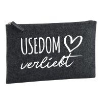 Kulturbeutel Usedom verliebt 1 Liter Charcoal
