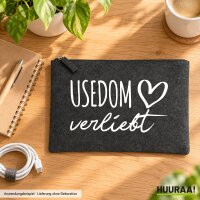 Kulturbeutel Usedom verliebt 1 Liter Charcoal