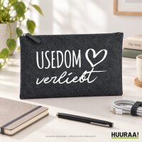 Kulturbeutel Usedom verliebt 1 Liter Charcoal