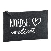 Kulturbeutel Nordsee verliebt 1 Liter Charcoal