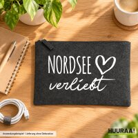 Kulturbeutel Nordsee verliebt 1 Liter Charcoal