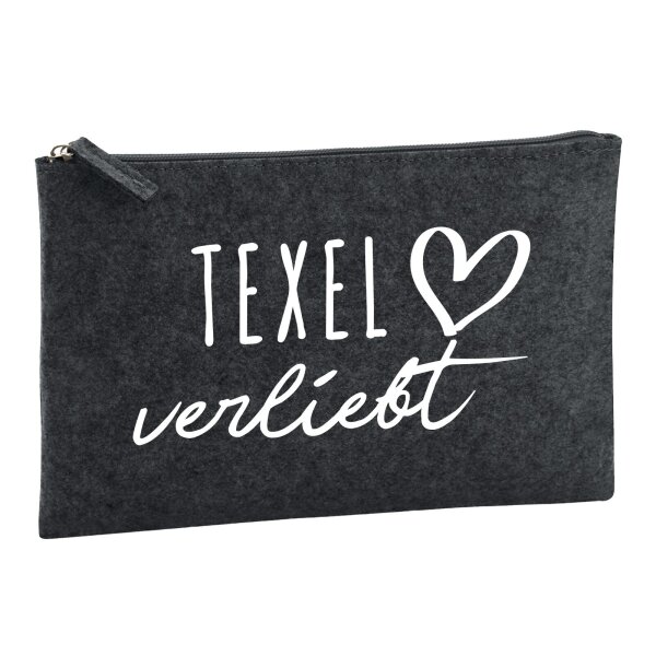 Kulturbeutel Texel verliebt 1 Liter Charcoal