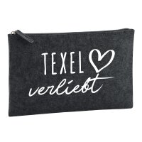 Kulturbeutel Texel verliebt 1 Liter Charcoal