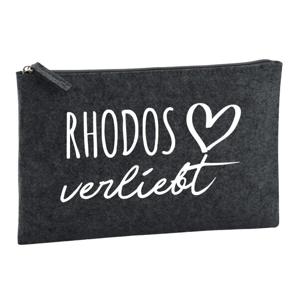 Kulturbeutel Rhodos verliebt 1 Liter Charcoal