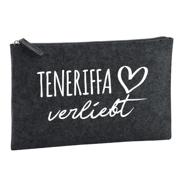Kulturbeutel Teneriffa verliebt 1 Liter Charcoal