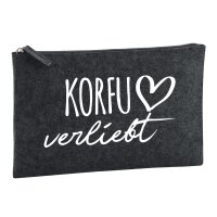 Kulturbeutel Korfu verliebt 1 Liter Charcoal