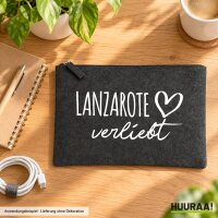 Kulturbeutel Lanzarote verliebt 1 Liter Charcoal