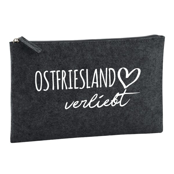 Kulturbeutel Ostfriesland verliebt 1 Liter Charcoal