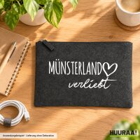 Kulturbeutel M&uuml;nsterland verliebt 1 Liter Charcoal