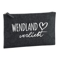 Kulturbeutel Wendland verliebt 1 Liter Charcoal