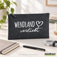 Kulturbeutel Wendland verliebt 1 Liter Charcoal