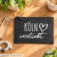 Kulturbeutel K&ouml;ln verliebt 1 Liter Charcoal