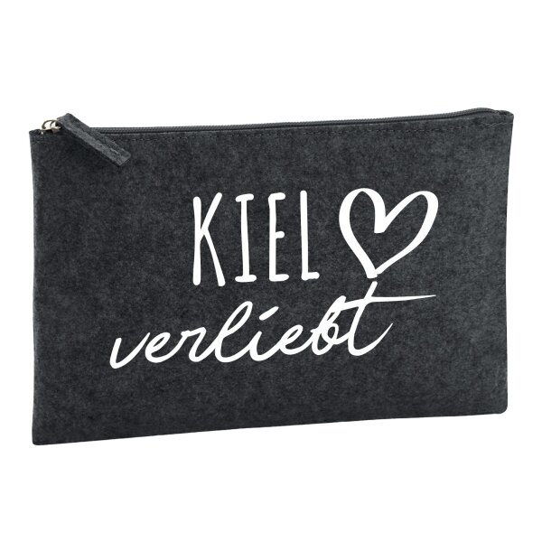 Kulturbeutel Kiel verliebt 1 Liter Charcoal