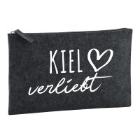 Kulturbeutel Kiel verliebt 1 Liter Charcoal