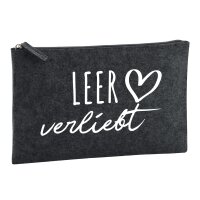 Kulturbeutel Leer verliebt 1 Liter Charcoal