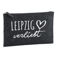 Kulturbeutel Leipzig verliebt 1 Liter Charcoal