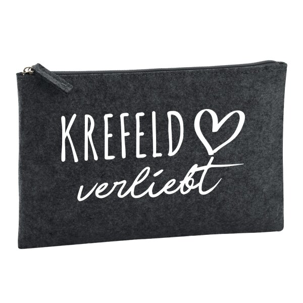 Kulturbeutel Krefeld verliebt 1 Liter Charcoal
