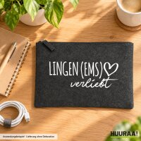 Kulturbeutel Lingen (Ems) verliebt 1 Liter Charcoal