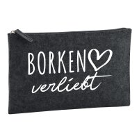 Kulturbeutel Borken verliebt 1 Liter Charcoal