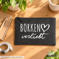 Kulturbeutel Borken verliebt 1 Liter Charcoal