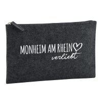 Kulturbeutel Monheim am Rhein verliebt 1 Liter Charcoal