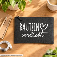 Kulturbeutel Bautzen verliebt 1 Liter Charcoal