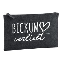 Kulturbeutel Beckum verliebt 1 Liter Charcoal
