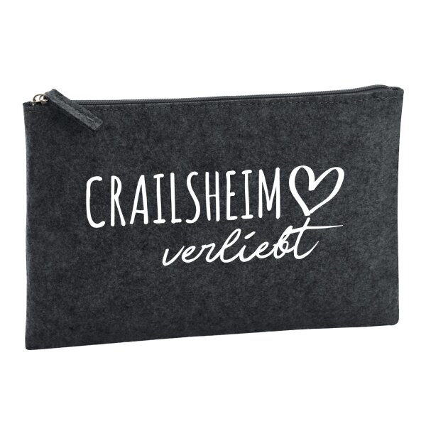 Kulturbeutel Crailsheim verliebt 1 Liter Charcoal