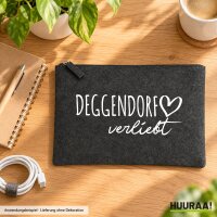Kulturbeutel Deggendorf verliebt 1 Liter Charcoal