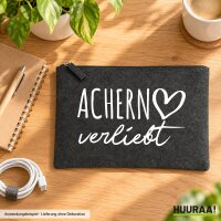 Kulturbeutel Achern verliebt 1 Liter Charcoal