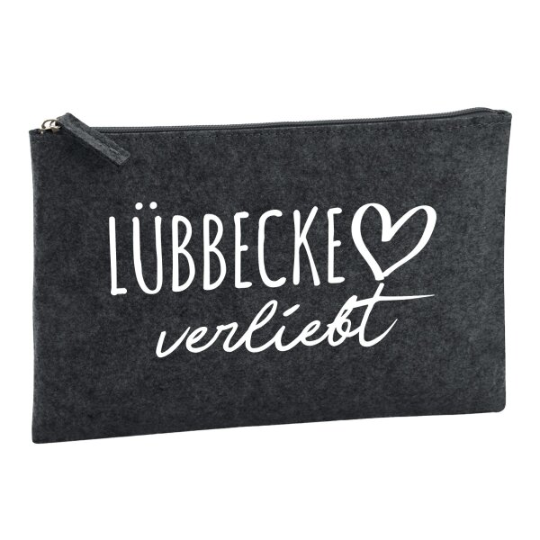 Kulturbeutel Lübbecke verliebt 1 Liter Charcoal
