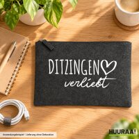 Kulturbeutel Ditzingen verliebt 1 Liter Charcoal