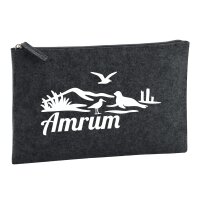 Kulturbeutel Amrum Strandmotiv 1 Liter Charcoal