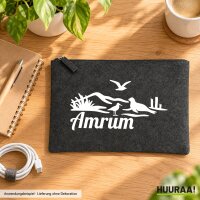 Kulturbeutel Amrum Strandmotiv 1 Liter Charcoal