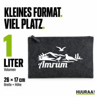 Kulturbeutel Amrum Strandmotiv 1 Liter Charcoal