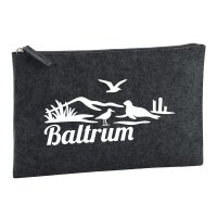 Kulturbeutel Baltrum Strandmotiv 1 Liter Charcoal